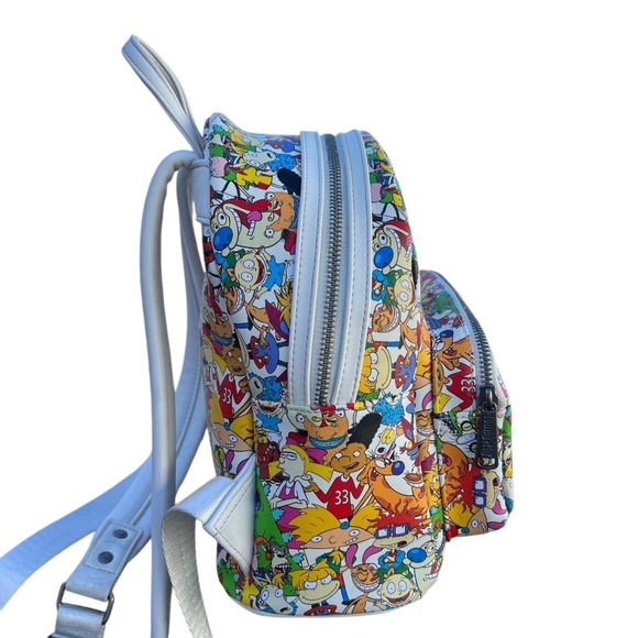 Retro Loungefly Nickelodeon Nick 90'S Rewind Gang Print allover Mini Backpack - Picture 5 of 14
